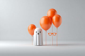 흰색 배경의 풍선 세트