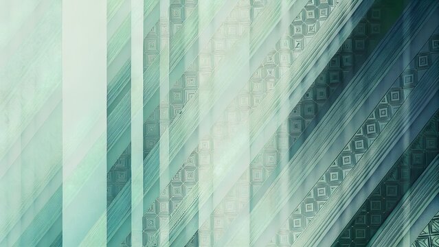 Sleek Blue Green Stripe Art Modern Geometric Design
