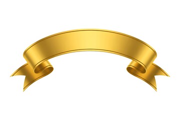 Golden Ribbon Banner – Elegant Curved Emblem for Awards and Celebrations