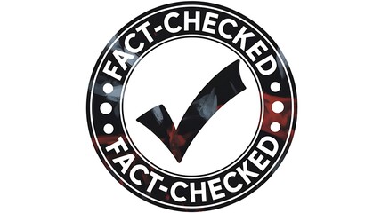 Fact-Checked Emblem – Verification Badge with Check Mark and Marbled Background