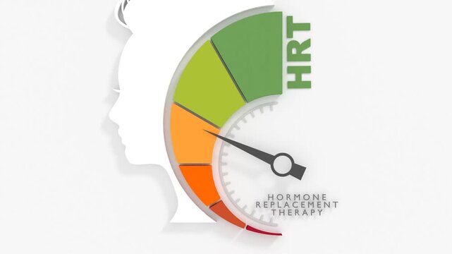 Endocrinology concept. Hormone replacement therapy effect measuring device with young woman face silhouette. Behavioral treatment research.