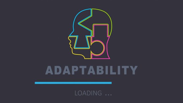 Adapting to change and development for the self or the business. Business transformation, change management or transition to better innovative company, improvement and adaptation. Human puzzled head.