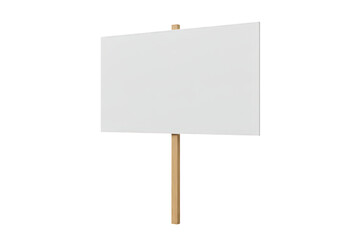Blank Sign on Wooden Stick for Outdoor Messaging and Announcements with Transparent Background