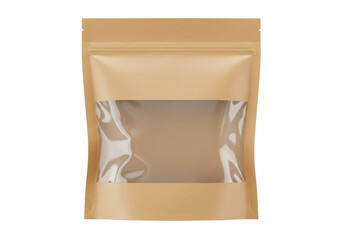 Brown Kraft Paper Ziplock Bag with Transparent Window for Food Packaging and Product Presentation