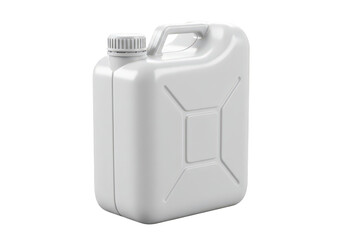 Durable White Plastic Canister for Storage and Transportation of Liquids on Transparent Background