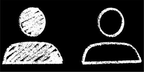 Set chalk hand-drawn profile person vector. Ideal for user avatar, social media, and identity themes. This graphic set symbolizes generic user accounts with a unique, sketchy aesthetic.