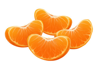 Four Juicy Orange Slices Isolated on a Transparent Background Ready to Enhance Any Culinary Dish