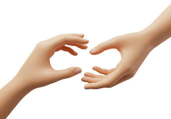 Hands Forming Heart Shape Reaching Towards Each Other Symbolizing Connection and Unity
