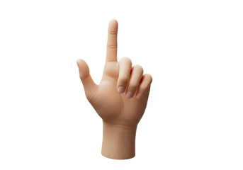 Human Hand Gesture With Index Finger Pointing Upwards Isolated on Transparent Background