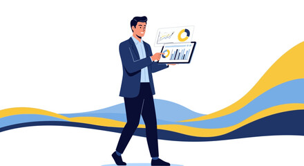 Professional Displays Data Statistics Analyzing Strategy Planning Diagram for Digital Marketing