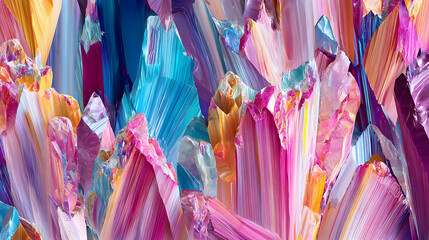 Soft plastic curves present dreamy abstraction in hyper-saturated color gradients