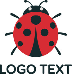Cute ladybug logo isolated on white background for your company or brand