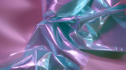 Glossy plastic reveals melting form in hyper-saturated color gradients