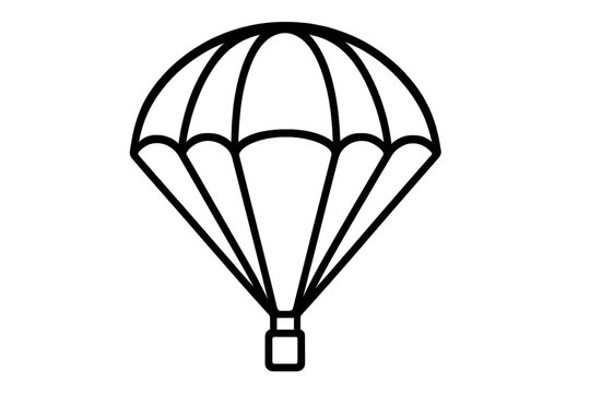 Parachute icon delivering package down air dropping symbol