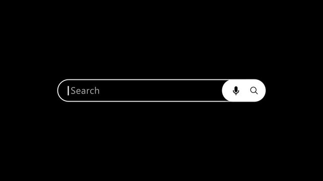 Animation of Searching bar on transparent background. Full HD. 4K