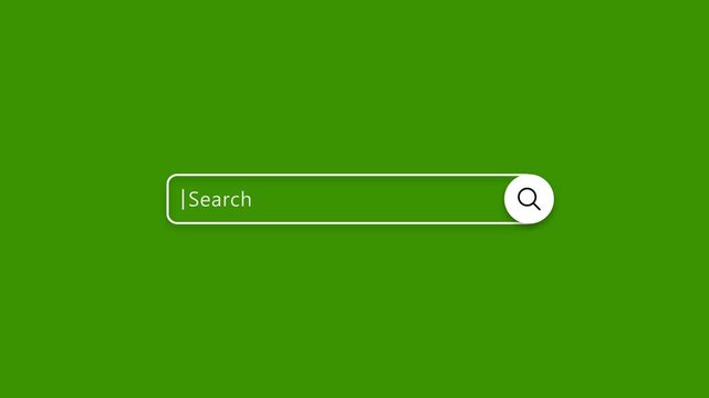 Animation of Searching bar on green background. Full HD. 4K