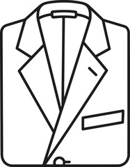 Minimalist outline of a folded formal jacket or blazer style clothing item