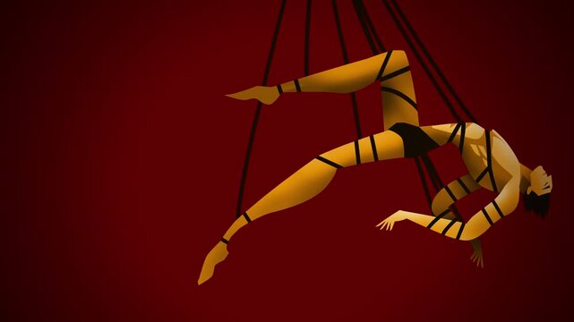 shibari tied up hanging beautiful man