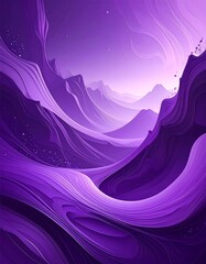 Abstract landscape in shades of purple with a wavy design