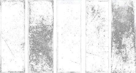 Set of five black and white grunge textures for overlays.