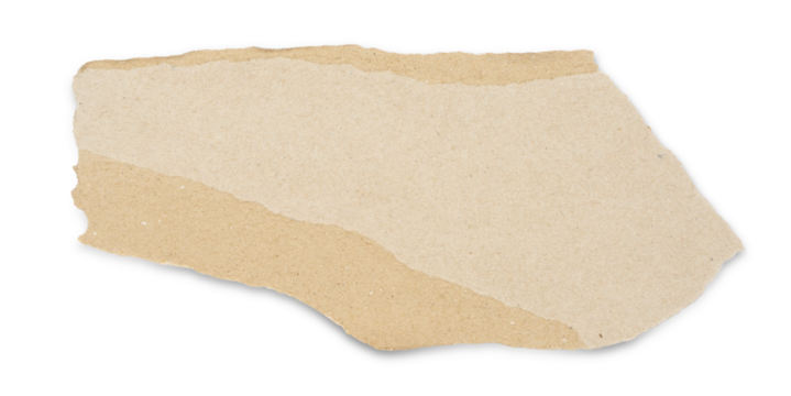 A torn piece of beige paper with rough. Torn brown paper. Piece of scrap cardboard on transparent. - Powered by Adobe