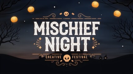 Mischief Night Lantern Sky Text Design