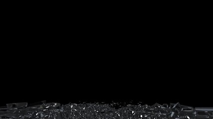 Broken glass shards in different patterns on an alpha background. - Powered by Adobe