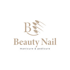 Nail polish logo design for manicure studio or nail salon with creative elements Vector template
