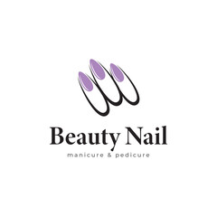 Nail polish logo design for manicure studio or nail salon with creative elements Vector template