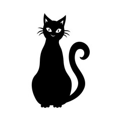 Spooky black cat silhouettes in Halloween Style