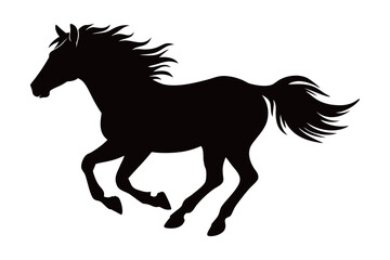 Running Horse silhouette vector On White Background