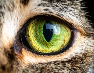Extreme close-up domestic cat face, focusing on the fine fur detail and the intense, expressive blue eyes, creating a compelling animal portrait.