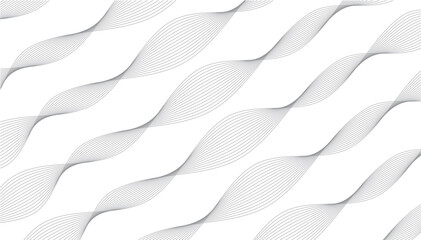 Minimal abstract wave line pattern background in black and white, elegant flowing curve texture for modern design, wallpaper, or textile