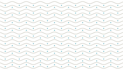 Seamless abstract wavy line pattern with blue dots, minimal geometric background for modern design, wallpaper, or textile decoration