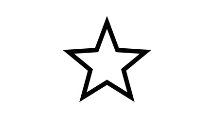 Obraz premium Simple outline of a five-pointed star on a white background