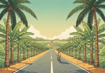 road to the palm trees