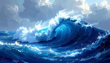 Artistic Depiction Giant Curling Ocean