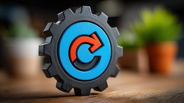 Intricate cog gear wheel symbolizing mechanisms of the digital resilience framework concept in adaptive visual design