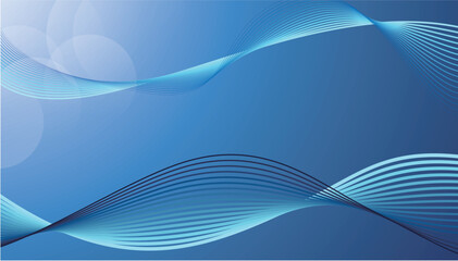 Abstract blue wave background with gradient and flowing lines, modern fluid motion design for presentation, banner, or technology concept