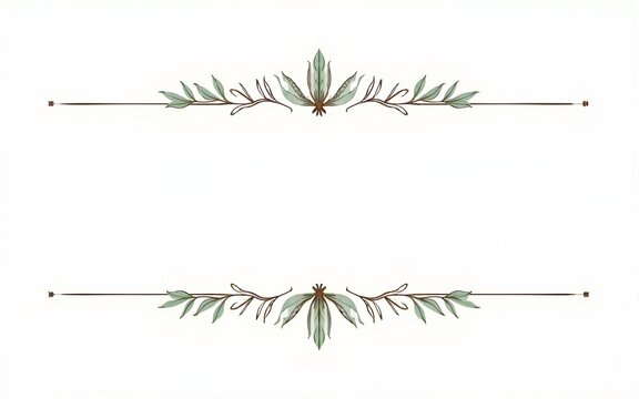 Set of elegant floral logo elements. Borders and dividers, frame corners and branch. Boho Hand drawn line wedding herb, leaves for invitation save the date card. Botanical rustic trendy greenery