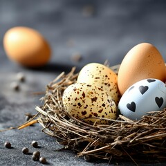 Easter Eggs in Bird Nest