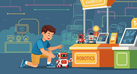 Robotics Exhibition Displaying Futuristic Tech And Engaging Youth, An Innovative Learning Experience