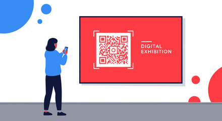 Scanning QR Code for Digital Exhibition, Modern Information Technology