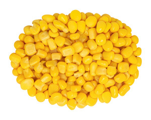 Canned corn, top view