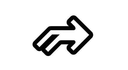 Abstract directional arrow icon indicating movement forward or progress