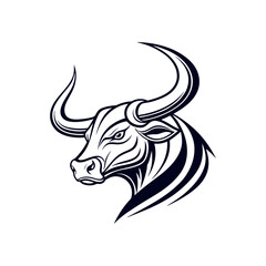 Strong bull head vector logo design