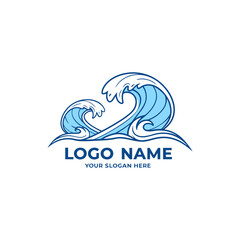 Fototapeta premium Ocean wave logo design vector