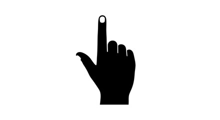 Obraz premium Silhouette of a hand pointing upwards with a single finger, symbolizing selection or direction.