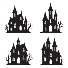 Fototapeta premium Group of haunted house