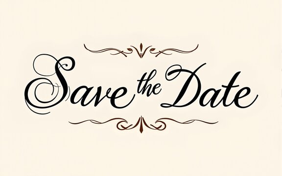 Save the date. Wavy elegant calligraphy spelling for decoration of the wedding invitation. High quality